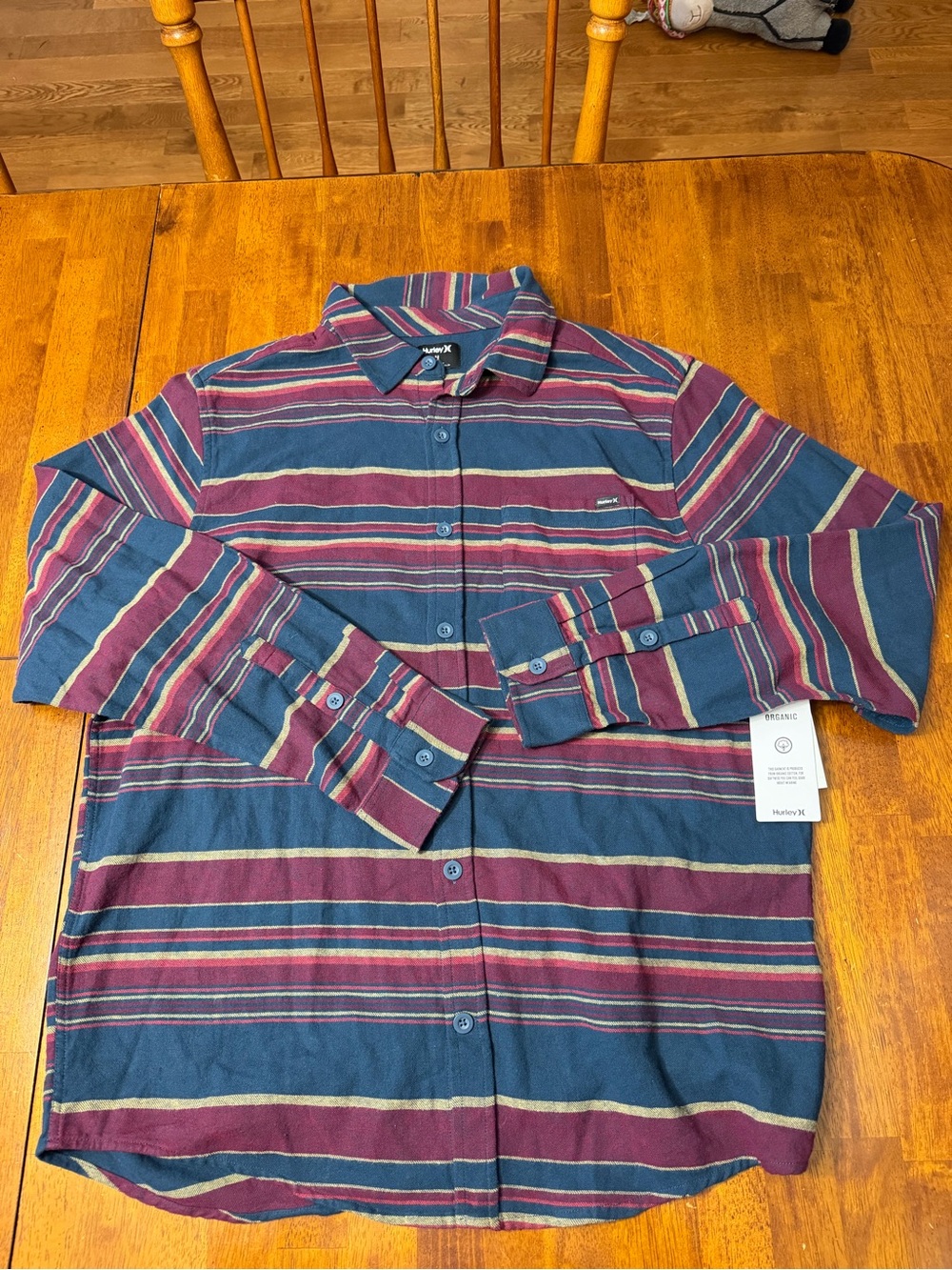 Brand New HURLEY Organic Cotton Flannel Men’s Long Sleeve Shirt Size Medium